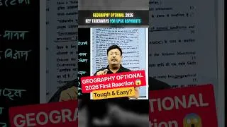 Thumbnail: GEOGRAPHY OPTIONAL 2026 First Reaction 😱 !! #physicswallah #optionalupsc #upscmains #upsc2026#shorts