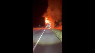 Thumbnail: RAW VIDEO: Tractor-trailer fire closes I-77N in Iredell County