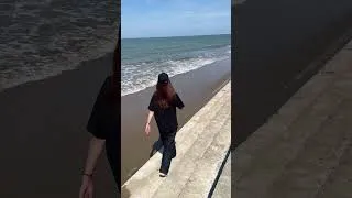 Thumbnail: Walking into the blue • Real Beach ASMR #quiettides #shortvideo #oceanwaves
