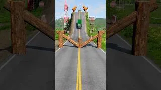 Thumbnail: Mixer Trucks Vs Log Trap Crush BeamNG Drive ll #beamngdrive #shorts