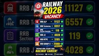 Thumbnail: Rrb 2026 All vacancy 🎯✅| rrb je | rrb ntpc | rrb technician| rrb group d vacancy #shorts #rrb #viral