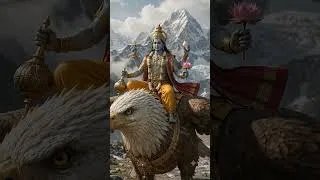 Thumbnail: Majestic Lord Vishnu Riding Garuda! 🦅✨ #shorts