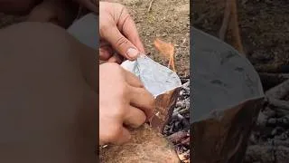 Thumbnail: Always carry foil! Improvised Cup to Boil Water! #water #fire #cup #drinks #survival #skills #diy