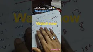 Thumbnail: Mhtcet Admit cards are out 😶‍🌫️zero study watch thi... don't miss #mhtcet #mhtcet2026
