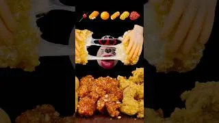 Thumbnail: Cheese Party Emoji Mukbang 🧀🍗통모짜치즈스틱 치즈치킨 양념치킨 먹방 🧀🍗 #asmr #mukbang #eatingsounds #food
