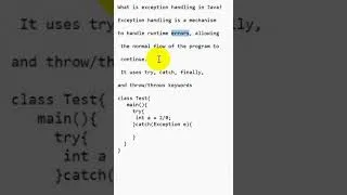 Thumbnail: What is exception handling in Java