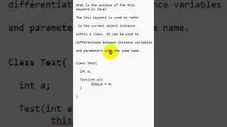 Thumbnail: What is the purpose of the this keyword in Java