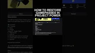 Thumbnail: Gamepass Restoration Tutorial - Project Power #roblox #shorts