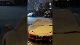 Thumbnail: Snow fall on ferrari #shorts