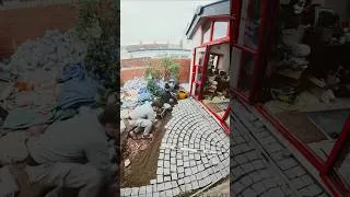 Thumbnail: POV - You attempt to cobblestone your garden ☀️☀️ #diy #renovation #garden #timelapse #gardening