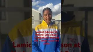 Thumbnail: Lamicah Adamson at National School Sport Championship, smashed tU15 🇿🇦200m record in a 23.90s