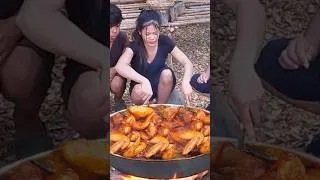 Thumbnail: Giant Chicken Wings Cooked in the Forest! #food #chicken
