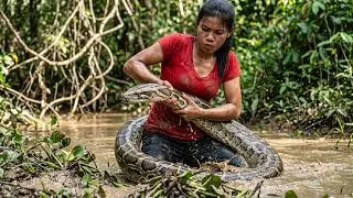 Thumbnail: Survival skills : Catch & Cook Snake #food #snacks  #yummy