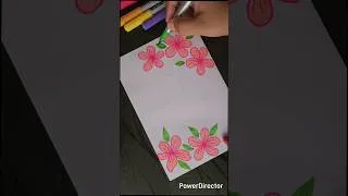 Thumbnail: Aesthetic front page border design 🌸 #shorts #drawing #frontpage #youtubeshorts