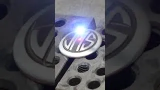 Thumbnail: Engraving a custom metal concho Omtech 30W MOPA fiber Laser #shorts #laserengraving #leathercraft