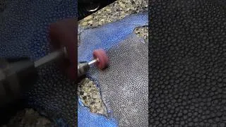 Thumbnail: Ground Stingray and Kangaroo leather wallet #shorts #handmade #leathercraft  #woodworking