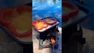 Thumbnail: Simple camping breakfast by the lake🫑🍳#shorts #breakfast #camping #campinglife #egg