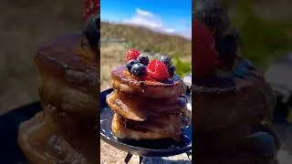 Thumbnail: This is what mountain mornings taste like😋 #pancake #camping #mountains