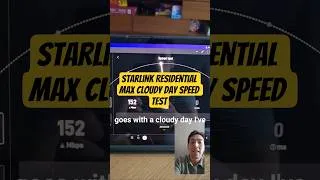 Thumbnail: Starlink Cloudy Day Speed Test - Residential Max in AZ #starlink #speedtest