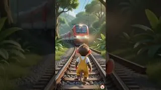 Thumbnail: Monkey Plants a Giant Dragon Fruit Tree on a Railway Bridge 😭🚆 | Sad Monkey Story #Shorts