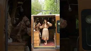 Thumbnail: She Travels In a Hobbit House On Wheels 😱 #ad #vanlife #offgridliving
