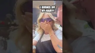 Thumbnail: I BURNED MY HAIR OFF!! Full video out now! #shorts #funny #vlog