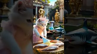 Thumbnail: KITTEN AND BABY SHARK MAKE A PARTY WITH SQUIDS #cuteanimal #cat #kitten #babyshark #squid #catlover