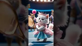Thumbnail: KITTEN IS PLAYING TENNIS W/ FRIENDS #cat #cuteanimal #royalcat #catlover #catkingdom #princesscat