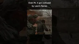 Thumbnail: Even Mr. X gets confused by Leon's Parries in RE9 #residentevil9 #residentevilrequiem