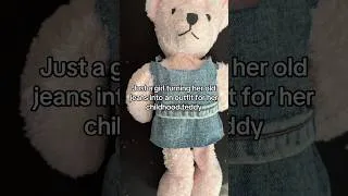 Thumbnail: Recycling my old jeans into an outfit for my childhood teddy #2000s #upcycling #diycrafts