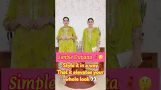 Thumbnail: Simple Dupatta 🧣🤔style it in a way that it elevates your whole look 👀🫰☘️#dupattastyle #shorts