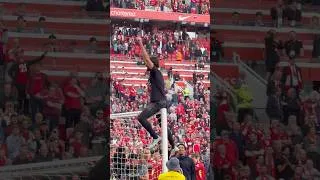 Thumbnail: Alison Climbs the Crossbar to Celebrate With the Kop #premierleague #ynwa #liverpool
