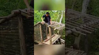 Thumbnail: The man made a house by the stream alone.In the rainforest #build #survival #campping #bushcraft