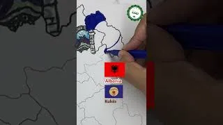 Thumbnail: Kukës County flag map drawing 🇦🇱 | Vizatim i hartës së flamurit të Qarkut Kukës