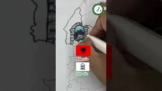 Thumbnail: Shkodër County flag map drawing 🇦🇱 | Vizatim i hartës së flamurit të Qarkut Shkodër