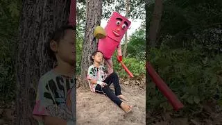 Thumbnail: Tung Tung Tung Sahur Save Baby Girl with Coconut First Aid in forest #shorts #brainrot #survival