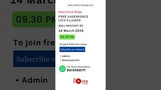 Thumbnail: Live class will restart  #job #freshers #jobseekers #software #career  #salesforcelwc #trend #viral