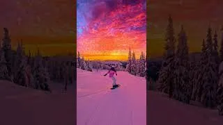Thumbnail: One last carve before the pink fades #snowboarding #shorts
