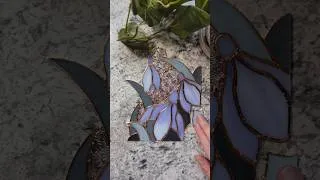 Thumbnail: Time for a whimsical version of my #stainedglass snowdrop bookends.