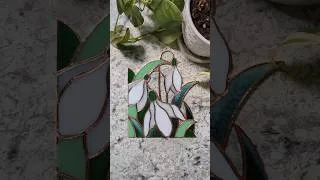 Thumbnail: Working on a beautiful #stainedglass snowdrop bookend.