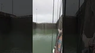 Thumbnail: Timelapse - Locking out of the Panama Canal (26m / 85' down!) and out into the Atlantic Ocean