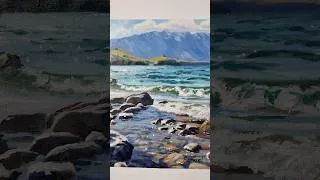 Thumbnail: My Latest Oil Painting - Lake Wakatipu, Queenstown, New Zealand #art #landscapepainting