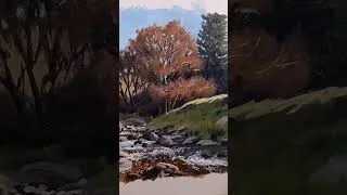 Thumbnail: Painting the Last Details to a Winter Landscape #landscapepainting #art #wintertrees