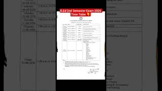 Thumbnail: B.Ed 2nd Semester Exam 2026 | B.Ed 2nd Semester Exam Time Table 2026 #BEdExam2026RU #ShortVideo