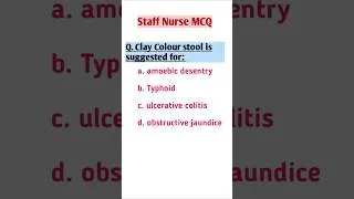Thumbnail: Staff Nurse MCQ : Stool Color Interpretation 💩#nursingshorts #staffnurse #mcq #medicalmcq
