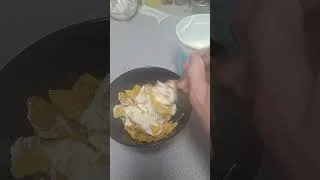 Thumbnail: Girl Dinner: crushed tortilla chips with plain yogurt #strugglemeals #girldinner