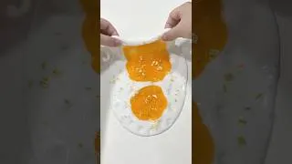 Thumbnail: ASMR Egg Slime Unboxing & Mixing | Glossy White & Clear Orange Slime 🥚✨