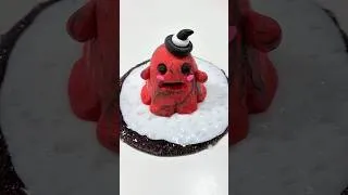 Thumbnail: I Squished a Cute Red Clay Figure into Crunchy Slime & It's Brain-Melting! 🔴🧠 ASMR