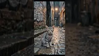 Thumbnail: 🐱 Woman Rescues a Sad Cat and Gives It a Happy New Life ❤️ #Shorts#animals #wildliferescue