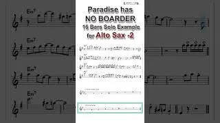 Thumbnail: Paradise Has NO BORDER - 16 Bars Solo Example for Alto Sax  - No.1 #shorts #jazz